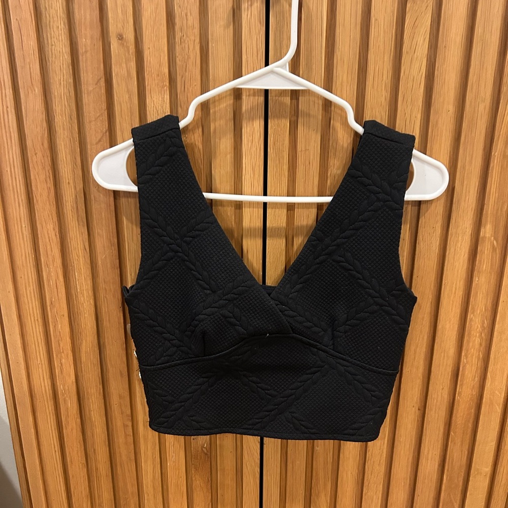 Anthro Maeve Quilted Crop Top